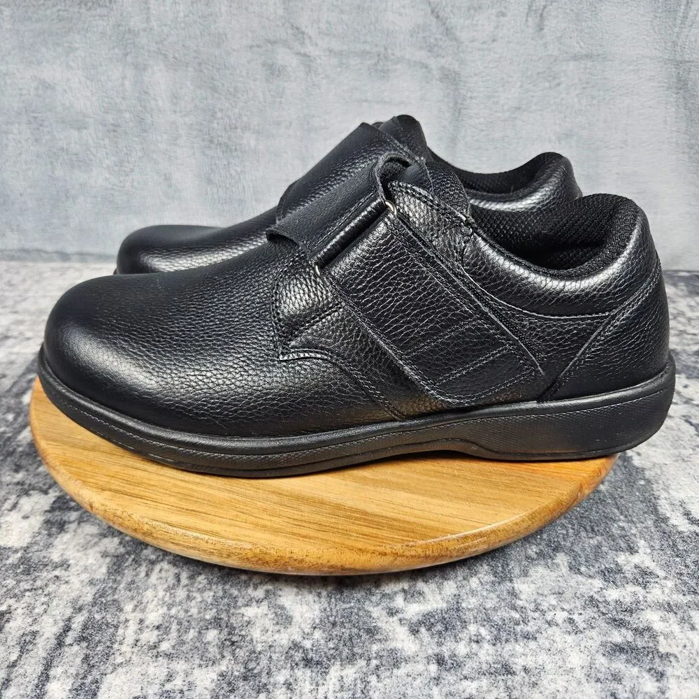 Orthofeet Broadway 510 Orthopedic Walking Shoes Black Leather Mens Size 10.5 4E